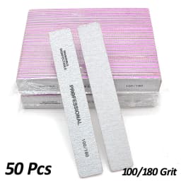 50/25 Pcs/Pack Professional Nail Files Set 80/100/180/240 Half Moon Strong Sandpaper Durable File Nails Tools Manicure Supplies