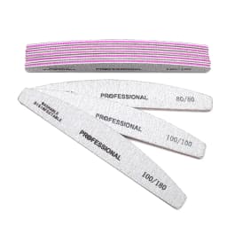 50/25 Pcs/Pack Professional Nail Files Set 80/100/180/240 Half Moon Strong Sandpaper Durable File Nails Tools Manicure Supplies