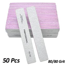 50/25 Pcs/Pack Professional Nail Files Set 80/100/180/240 Half Moon Strong Sandpaper Durable File Nails Tools Manicure Supplies