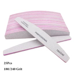 50/25 Pcs/Pack Professional Nail Files Set 80/100/180/240 Half Moon Strong Sandpaper Durable File Nails Tools Manicure Supplies