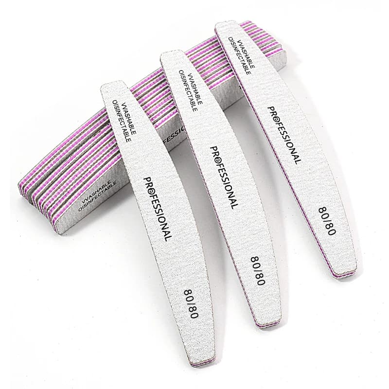 50/25 Pcs/Pack Professional Nail Files Set 80/100/180/240 Half Moon Strong Sandpaper Durable File Nails Tools Manicure Supplies
