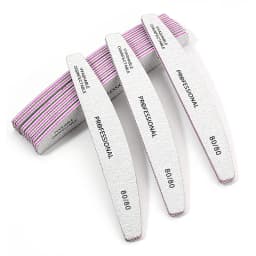 50/25 Pcs/Pack Professional Nail Files Set 80/100/180/240 Half Moon Strong Sandpaper Durable File Nails Tools Manicure Supplies