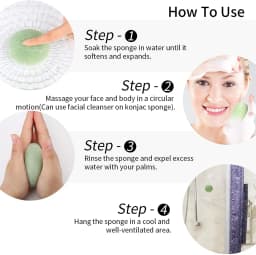 3pcs Face Exfoliation Cleaning Konjac Sponge Natural Facial Sponge Puff Scrub Face Washer