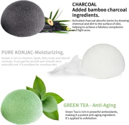 3pcs Face Exfoliation Cleaning Konjac Sponge Natural Facial Sponge Puff Scrub Face Washer