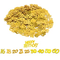 15g/pack Confetti Gold Happy Birthday Number Figure 16 18 20 21 25 30 40 50 60 Table Confetti Decor Anniversary Party Supplies