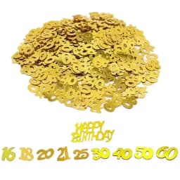 15g/pack Confetti Gold Happy Birthday Number Figure 16 18 20 21 25 30 40 50 60 Table Confetti Decor Anniversary Party Supplies