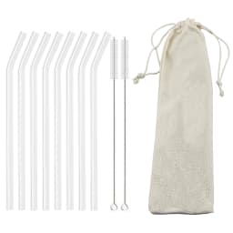 High Borosilicate Glass Straw Set Reusable Eco Friendly Drinking Straw for Smoothies Cocktails Bar Accessories Straws with Brush