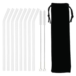 High Borosilicate Glass Straw Set Reusable Eco Friendly Drinking Straw for Smoothies Cocktails Bar Accessories Straws with Brush