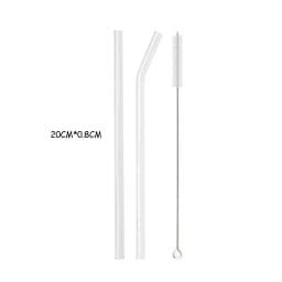 High Borosilicate Glass Straw Set Reusable Eco Friendly Drinking Straw for Smoothies Cocktails Bar Accessories Straws with Brush