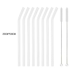 High Borosilicate Glass Straw Set Reusable Eco Friendly Drinking Straw for Smoothies Cocktails Bar Accessories Straws with Brush