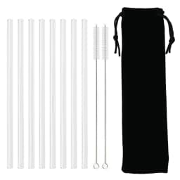 High Borosilicate Glass Straw Set Reusable Eco Friendly Drinking Straw for Smoothies Cocktails Bar Accessories Straws with Brush