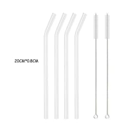 High Borosilicate Glass Straw Set Reusable Eco Friendly Drinking Straw for Smoothies Cocktails Bar Accessories Straws with Brush