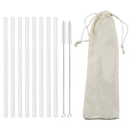 High Borosilicate Glass Straw Set Reusable Eco Friendly Drinking Straw for Smoothies Cocktails Bar Accessories Straws with Brush