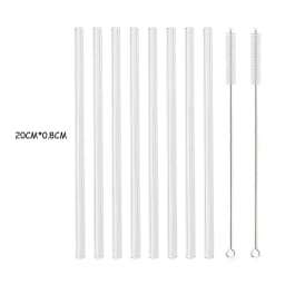 High Borosilicate Glass Straw Set Reusable Eco Friendly Drinking Straw for Smoothies Cocktails Bar Accessories Straws with Brush