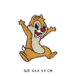 Cartoon Anime Two Squirrels Chip 'N' Dale Patch Iron On Embroidered Clothes Patches For Girl Boy Clothing Stickers Decoration