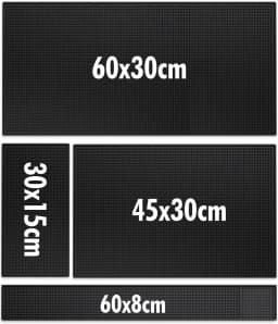 Rubber Bar Mat Coffee Maker Countertop Spill Mats Bar Service Mat Dish Glass Drying Mat for Barista Cocktail Bartender Black