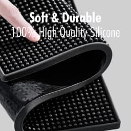 Rubber Bar Mat Coffee Maker Countertop Spill Mats Bar Service Mat Dish Glass Drying Mat for Barista Cocktail Bartender Black