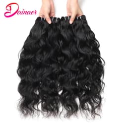 Natural Wave Human Hair Bundles 4 PCS Can Be Dyed Indian Virgin Human Hair Extensions 12-30 Inche Free Shipping Bundle Deals