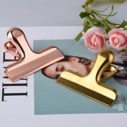 Beautiful Spring Clips Luxurious Rose Gold Metal Clip Paper Organizer Student Teacher Stationery