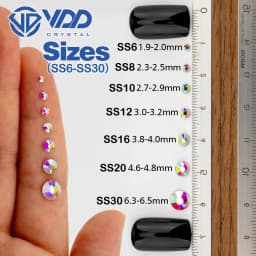 VDD High Quality SS6-SS30 Glass Crystal Strass Hot Fix Rhinestones Glitter Iron on Flatback Stones For Clothing Accessories DIY