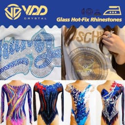 VDD High Quality SS6-SS30 Glass Crystal Strass Hot Fix Rhinestones Glitter Iron on Flatback Stones For Clothing Accessories DIY