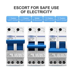 TOMZN 2P 63A MTS Dual Power Manual Transfer Isolating Switch Interlock Circuit Breaker