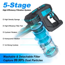 INSE V70 12kPa Powerful Lightweight Vacuum Cleaner up to 45 Mins Runtime, for Home Hard Floor Carpet Pet Hair, Blue