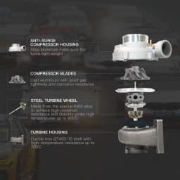 Universal GT3582 GT35 Turbo Anti Surge A/R 0 .63 0.7 Housing Turbocharger up to 600HP 4 Bolt Turbolader