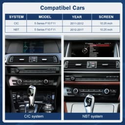 10.25 1920*720 Multimedia Display For BMW 5 Series F10 F11 2011-2017 CIC NBT Touch Screen Wireless Carplay Android auto