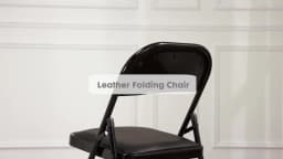 JHK Leather Padded Folding Living Room Chairs 2 Pack Sturdy Metal Foldable Chair Easy to Use and Storage Outdoor for Home Office