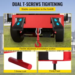 SucceBuy Forklift Lifting Hoist Swivel Hook Mobile Crane 4400 lbs 2 Ton Lift Mobile Crane Attachments for Garage Workshop