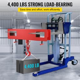 SucceBuy Forklift Lifting Hoist Swivel Hook Mobile Crane 4400 lbs 2 Ton Lift Mobile Crane Attachments for Garage Workshop
