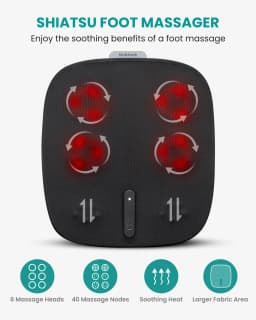 Nekteck Shiatsu Foot Massager with Heat, Electric Kneading Feet Massage Machine for Plantar Fasciitis, Built-in Infrared Heat