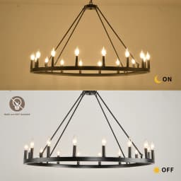 16-Light Wagon Wheel Chandelier Round Matte 43 inch Modern Rustic Farmhouse Pendant Light Large Chandeliers for Living Room