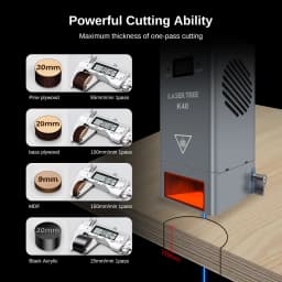 LASER TREE 40W Laser Module with Air Assist 8pcs Diodes 450nm TTL Blue Light Laser Head for Laser Engraver Cutter Tools