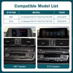 12.3'' Wireless CarPlay Android Auto Multimedia Display Screen For BMW Series 3 4 F30 F31 F32 F33 F34 F36 2012-2019