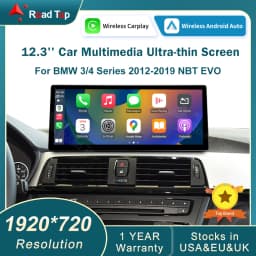 12.3'' Wireless CarPlay Android Auto Multimedia Display Screen For BMW Series 3 4 F30 F31 F32 F33 F34 F36 2012-2019