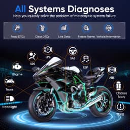 ANCEL MT700 OBD2 Motorcycle Scanner Full System Diagnostic Tool Oil Reset ABS Bleeding ECU Coding Active Test for Motorcycle