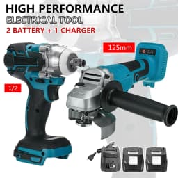 125mm Brushless Electric Angle Grinder Combo Kit Impact Wrench Power Tool For Makita 18V Battery Cordless Power Tool Set