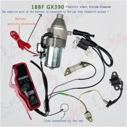 Electric Start Kit Flywheel Starter Motor Switch Ignition For Honda GX390 13HP Engines and Generators