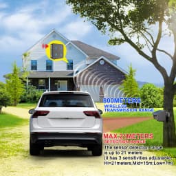 HTZSAFE 400 Meters Solar Wireless Driveway Alarm Outdoor Weather-Resistant Motion Sensor & Detector DIY Security Alert System