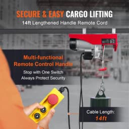 SucceBuy 200-800kg Electric Hoist with Wired/Wireless Remote Control Lifting Crane Cable Hoist Winch for Boat Garage Elevator