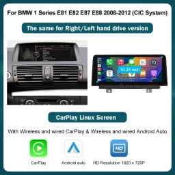 RoadTop 10.25'' 12.3'' Wireless CarPlay Android Auto For BMW Series 1 E81 E82 E87 E88 CCC CIC System Multimedia Display Screen