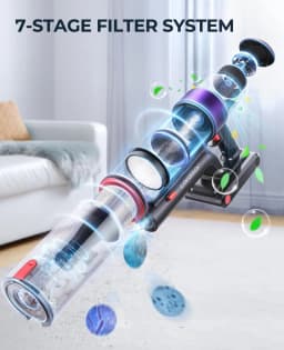 Laresar Elite 8 Cordless Vacuum Cleaner Handheld Home Appliance 450W Powerful smart home Touch Screen 55 Mins Detachable Battery