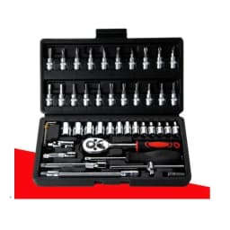 46 Pieces 1/4 Inch Drive Socket Ratchet Wrench Set Automobile Maintenance Tool Socket Wrench Combination Hardware Tool Car Tools