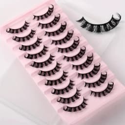 30Pairs 3-Pack Russian Strip Lashes D Curl Fake Lashes Natural Look Fluffy Volume Wispy Russian Lashes 3D Effect Fake Eyelashes