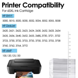 Compatible 65XL Black Color Generic Ink Cartridge FOR HP Deskjet 2622 3730 3752 3755 Printer
