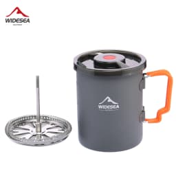 Widesea Camping Coffee Pot with French Press Outdoor Cup Mug Cookware for Hiking Trekking