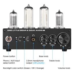 Nobsound T9 Mini 6E2 MM/MC Phono Stage Turntable Preamp HiFi Stereo Audio Vacuum Tube Preamplifier Dekstop Headphone Amp