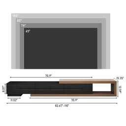 82-110'' Extendable TV Stand for Up to 120'TV, Wood Reversible TV Media Console W/3 Drawers & Open Storage Shelf for Living Room